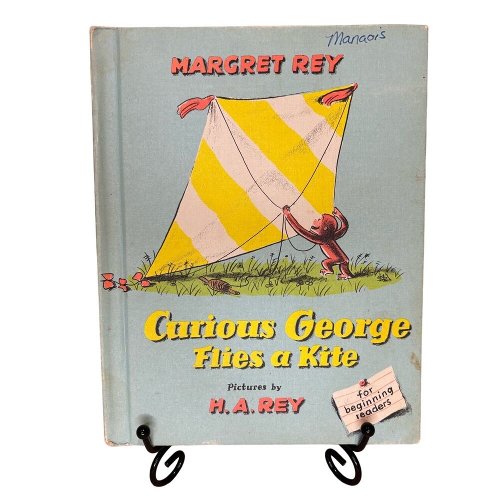 VTG 1958 Curious George Flies a Kite Book by Margaret Rey, Pictures by H.A. Rey